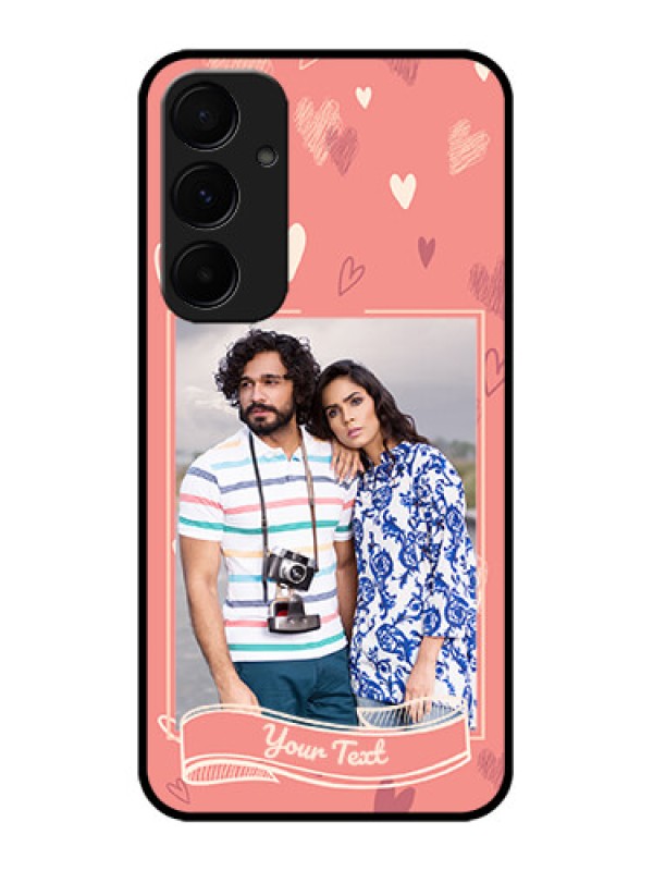 Custom Samsung Galaxy A55 5G Custom Glass Phone Case - Love Doodle Art Design