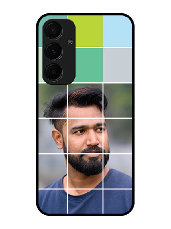 Custom Samsung Galaxy A55 5G Custom Glass Phone Case - With White Box Pattern