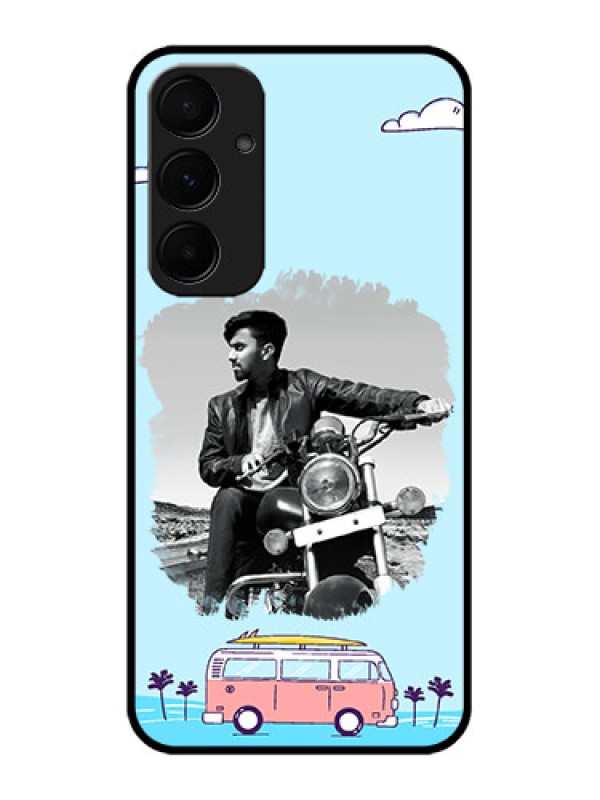 Custom Samsung Galaxy A55 5G Custom Glass Phone Case - Travel & Adventure Design