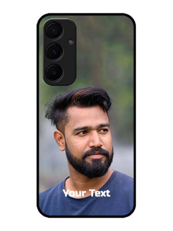Custom Samsung Galaxy A55 5G Custom Glass Phone Case - Photo With Text Design