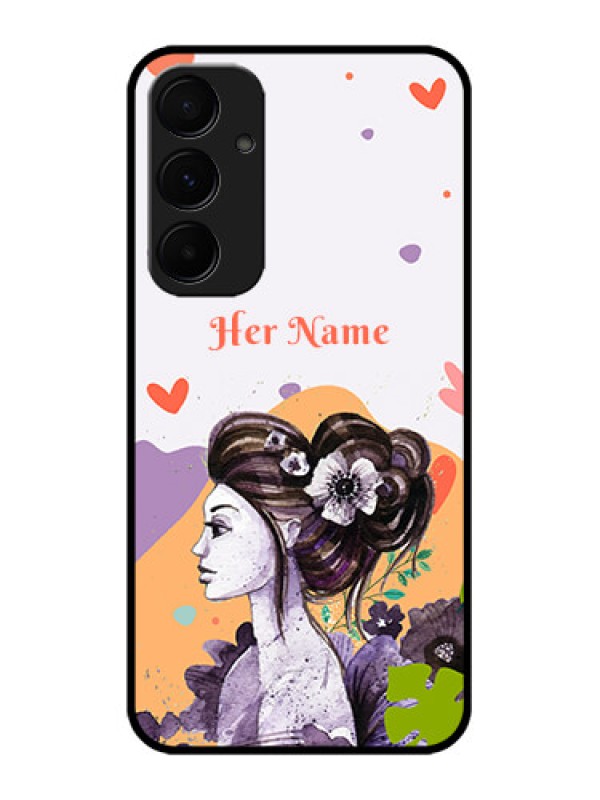 Custom Samsung Galaxy A55 5G Custom Glass Phone Case - Woman And Nature Design