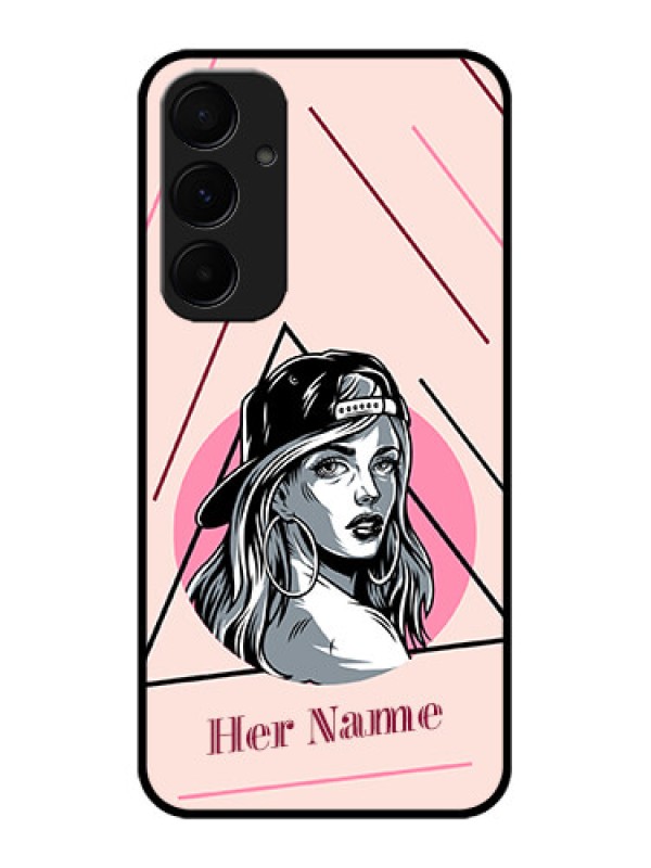 Custom Samsung Galaxy A55 5G Custom Glass Phone Case - Rockstar Girl Design