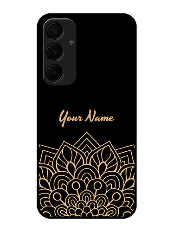 Custom Samsung Galaxy A55 5G Custom Glass Phone Case - Golden Mandala Design