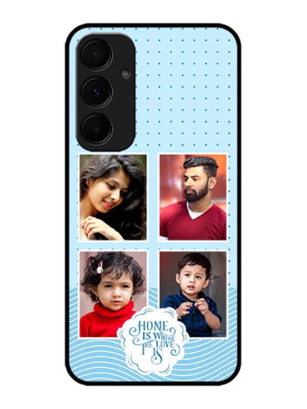 Custom Samsung Galaxy A55 5G Custom Glass Phone Case - Cute Love Quote With 4 Pic Upload Design