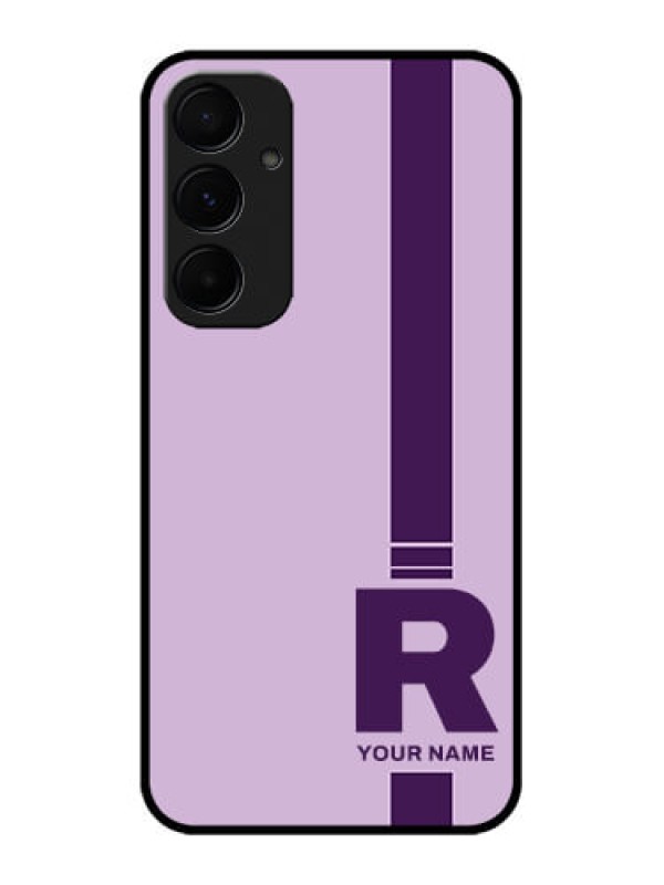 Custom Samsung Galaxy A55 5G Custom Glass Phone Case - Simple Dual Tone Stripe With Name Design