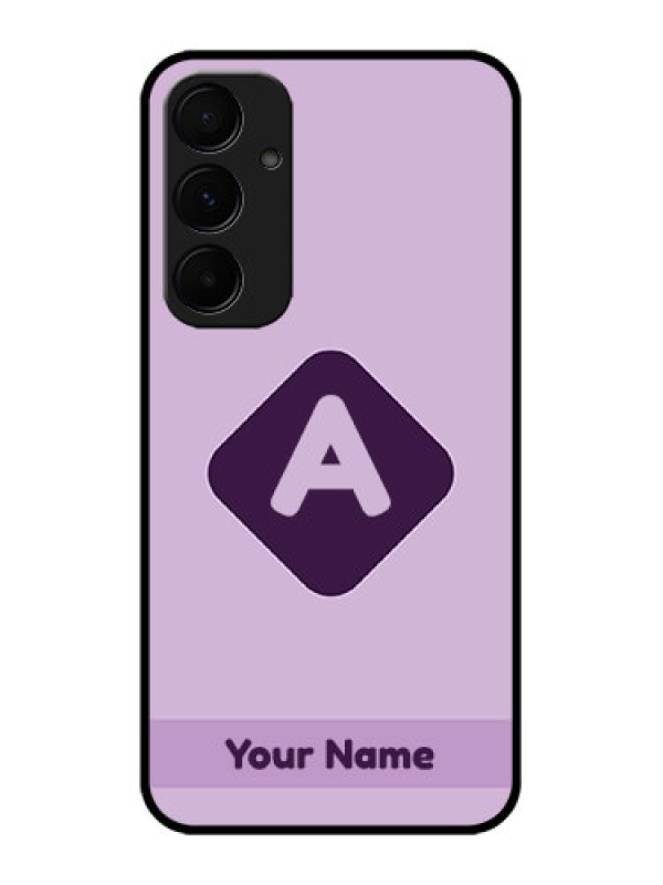 Custom Samsung Galaxy A55 5G Custom Glass Phone Case - Custom Letter In Curved Badge Design