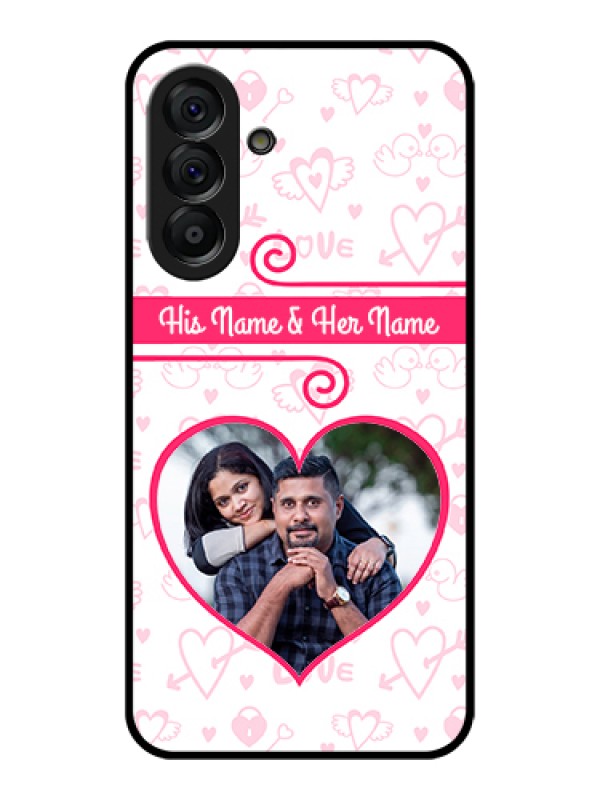 Custom Galaxy A56 5G Custom Glass Phone Case - Heart Shape Love Design