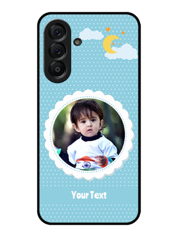 Custom Galaxy A56 5G Custom Glass Phone Case - Violet Pattern Design