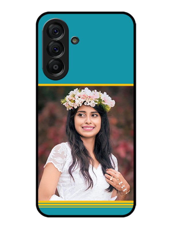 Custom Galaxy A56 5G Custom Glass Phone Case - Yellow & Blue Design