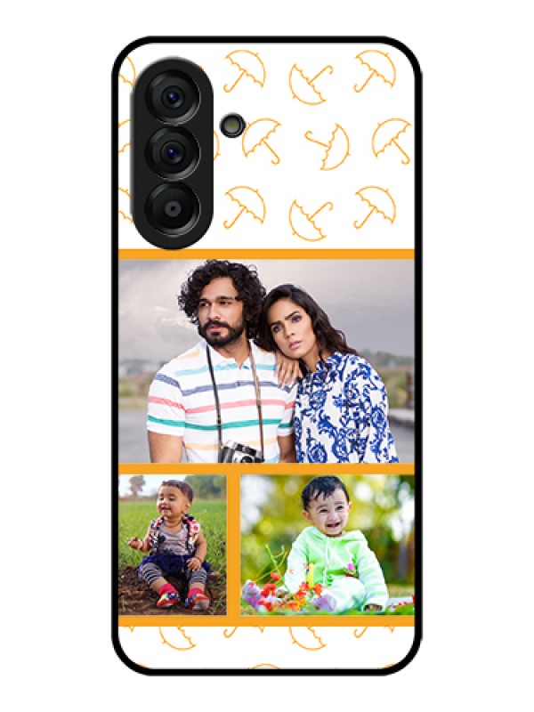 Custom Galaxy A56 5G Custom Glass Phone Case - Yellow Pattern Design