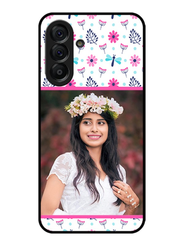 Custom Galaxy A56 5G Custom Glass Phone Case - Colorful Flower Design
