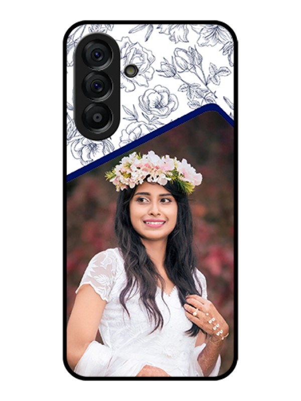 Custom Galaxy A56 5G Custom Glass Phone Case - Classy Floral Design