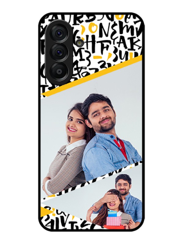 Custom Galaxy A56 5G Custom Glass Phone Case - Letters Pattern Design