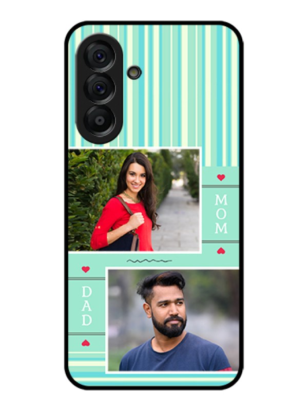 Custom Galaxy A56 5G Custom Glass Phone Case - Mom & Dad Pic Design