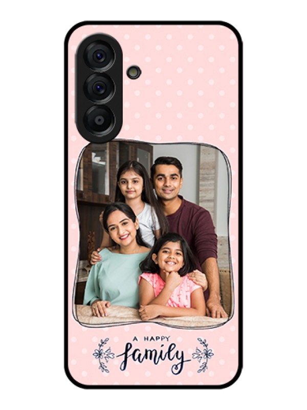 Custom Galaxy A56 5G Custom Glass Phone Case - Family With Dots Design