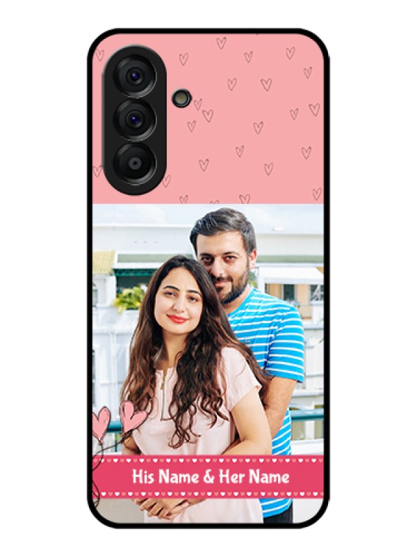 Custom Galaxy A56 5G Custom Glass Phone Case - Love Design Peach Color