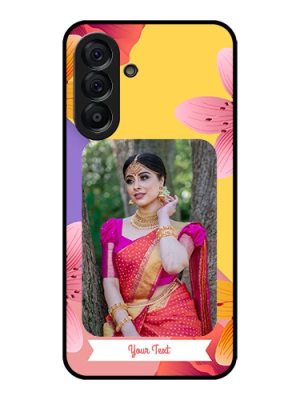 Custom Galaxy A56 5G Custom Glass Phone Case - 3 Image With Vintage Floral Design