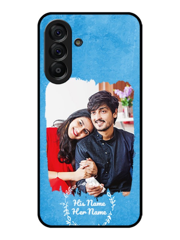 Custom Galaxy A56 5G Custom Glass Phone Case - Blue Color Vintage Design