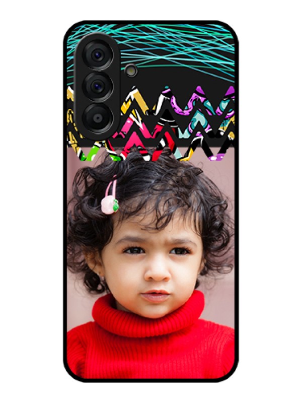 Custom Galaxy A56 5G Custom Glass Phone Case - Neon Abstract Design
