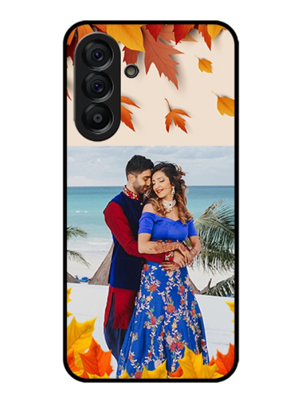Custom Galaxy A56 5G Custom Glass Phone Case - Autumn Maple Leaves Design