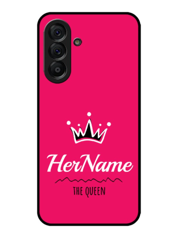 Custom Galaxy A56 5G Custom Glass Phone Case - Queen With Name Design