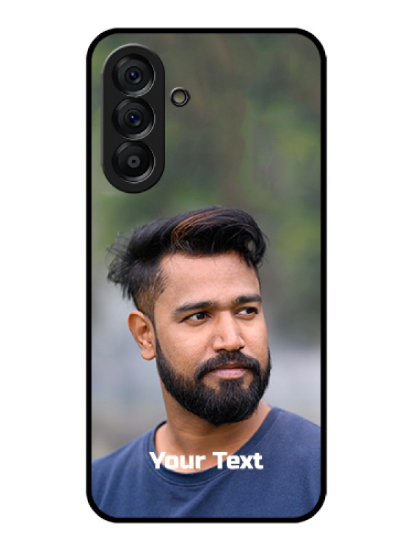 Custom Galaxy A56 5G Custom Glass Phone Case - Photo With Text Design