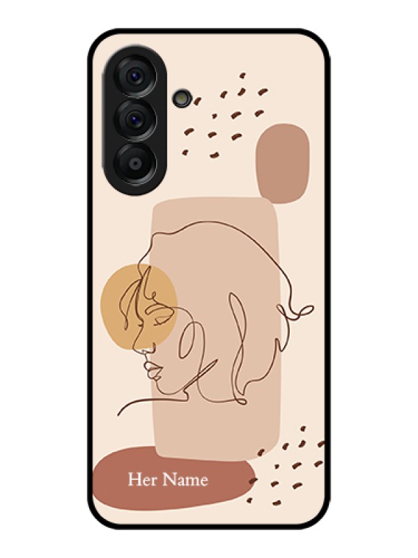 Custom Galaxy A56 5G Custom Glass Phone Case - Calm Woman Line Art Design