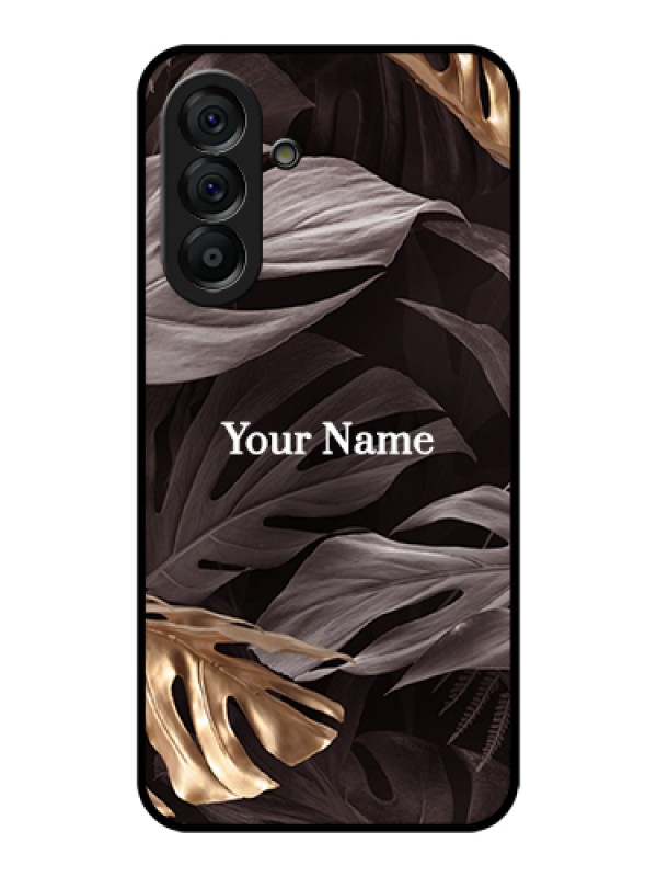 Custom Galaxy A56 5G Custom Glass Phone Case - Wild Leaves Digital Paint Design