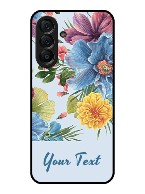 Custom Galaxy A56 5G Custom Glass Phone Case - Stunning Watercolored Flowers Painting Design