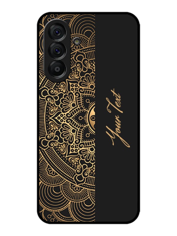 Custom Galaxy A56 5G Custom Glass Phone Case - Mandala Art With Custom Text Design