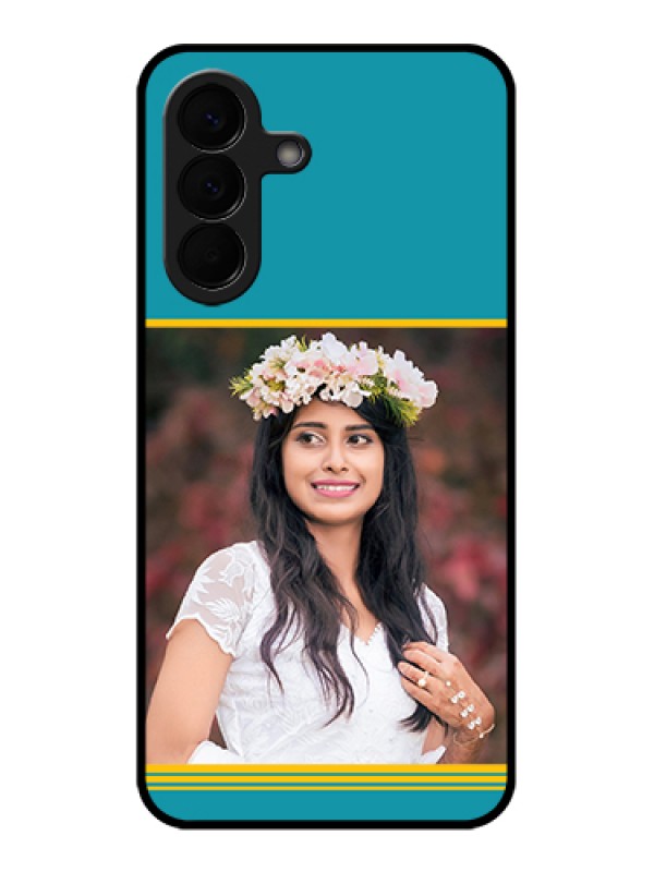 Custom Samsung Galaxy A57 5G Custom Glass Phone Case - Yellow & Blue Design