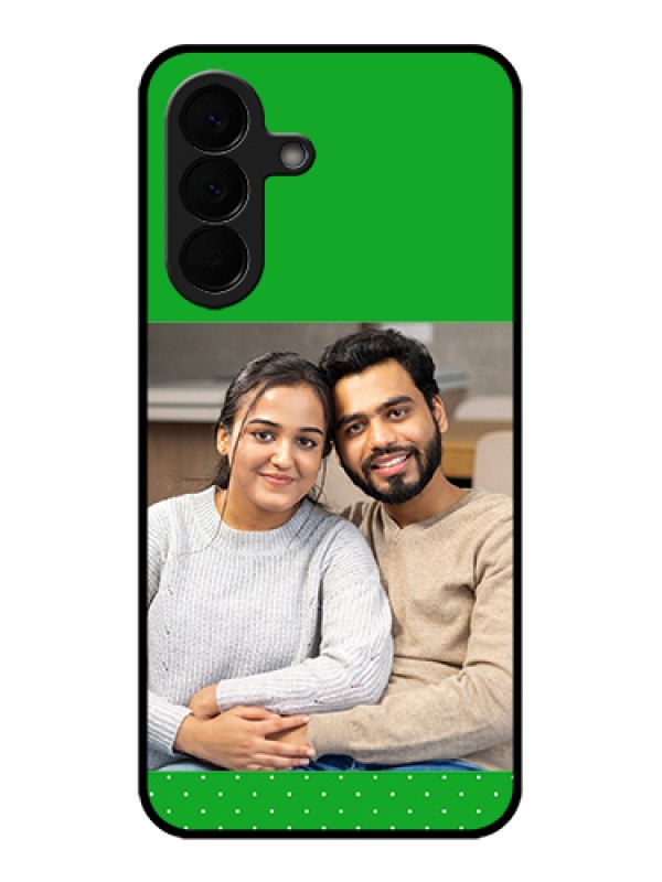 Custom Samsung Galaxy A57 5G Custom Glass Phone Case - Green Pattern Design