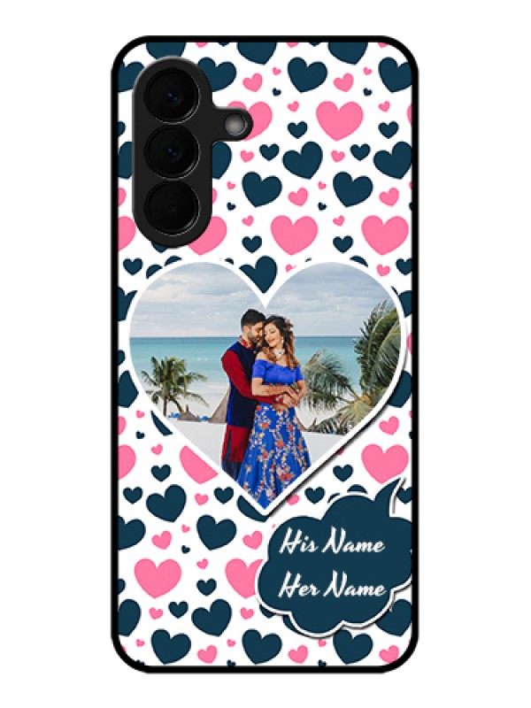 Custom Samsung Galaxy A57 5G Custom Glass Phone Case - Pink & Blue Heart Design