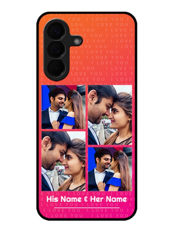 Custom Samsung Galaxy A57 5G Custom Glass Phone Case - I Love You Pink Design