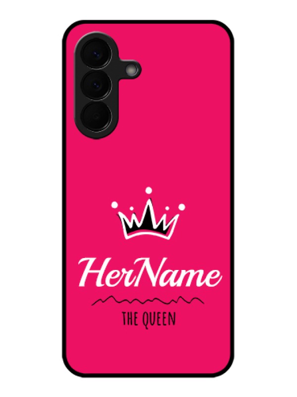 Custom Samsung Galaxy A57 5G Custom Glass Phone Case - Queen With Name Design