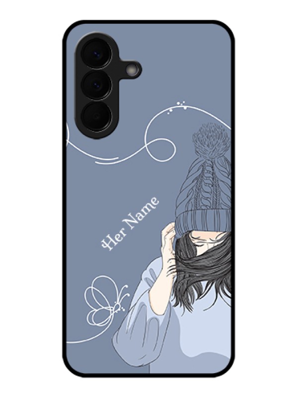 Custom Samsung Galaxy A57 5G Custom Glass Phone Case - Girl In Winter Outfit Design