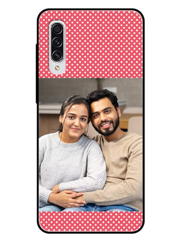 Custom Samsung Galaxy A70 Custom Glass Phone Case  - White Dotted Design