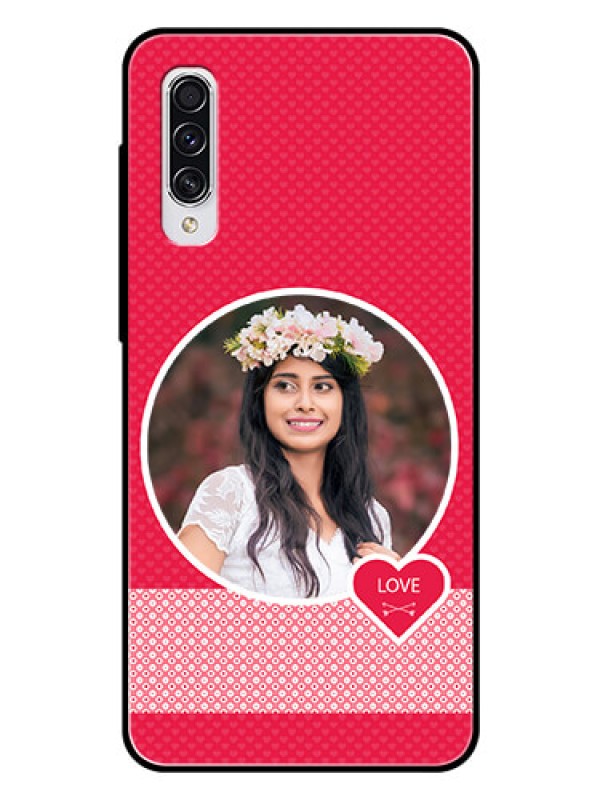 Custom Samsung Galaxy A70 Personalised Glass Phone Case  - Pink Pattern Design