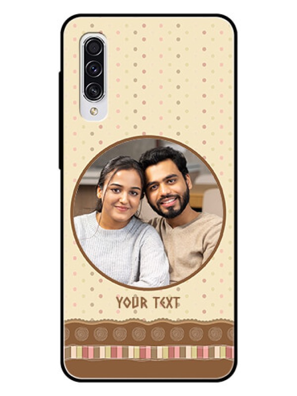 Custom Samsung Galaxy A70 Custom Glass Mobile Case  - Brown Dotted Mobile Case Design