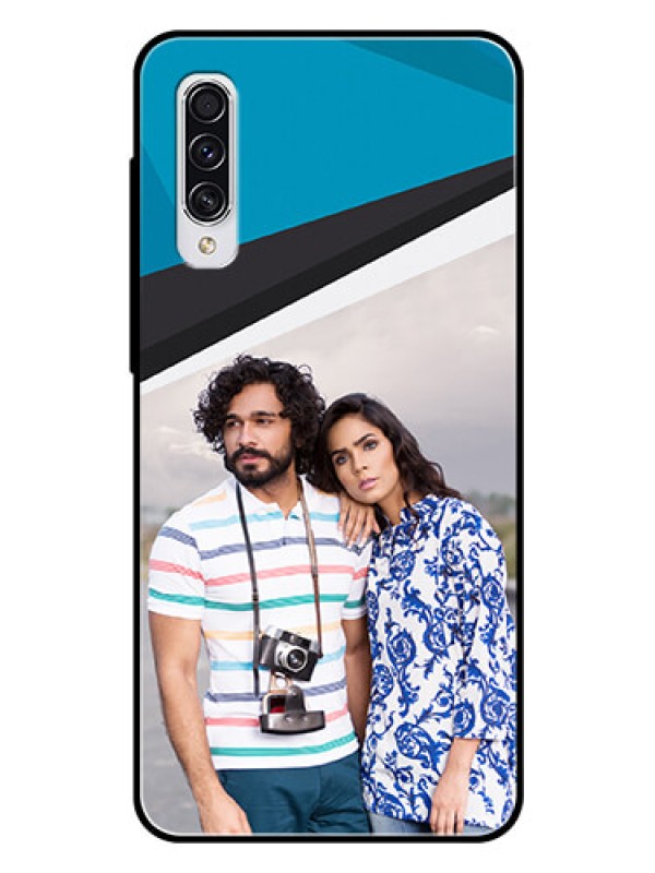 Custom Samsung Galaxy A70 Photo Printing on Glass Case  - Simple Pattern Photo Upload Design
