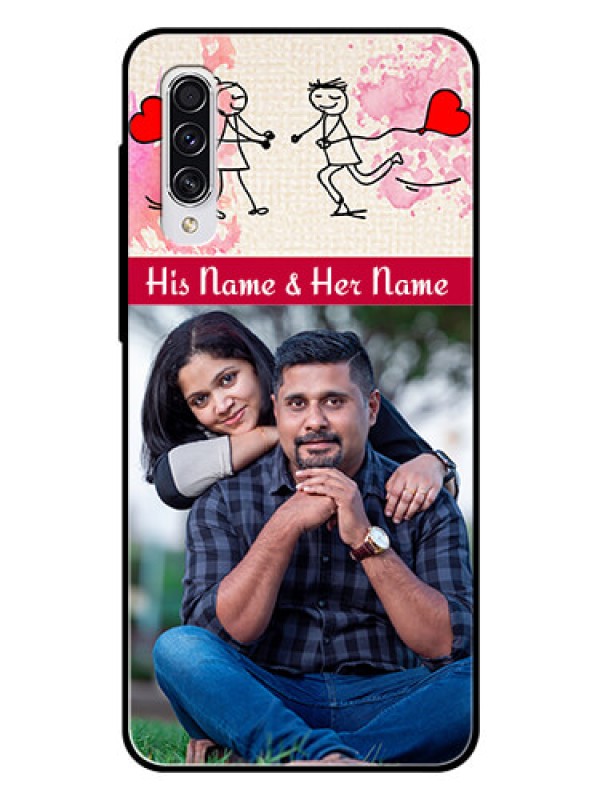 Custom Samsung Galaxy A70 Photo Printing on Glass Case  - You and Me Case Design