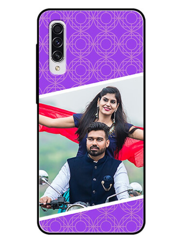 Custom Samsung Galaxy A70 Custom Glass Phone Case  - Violet Pattern Design