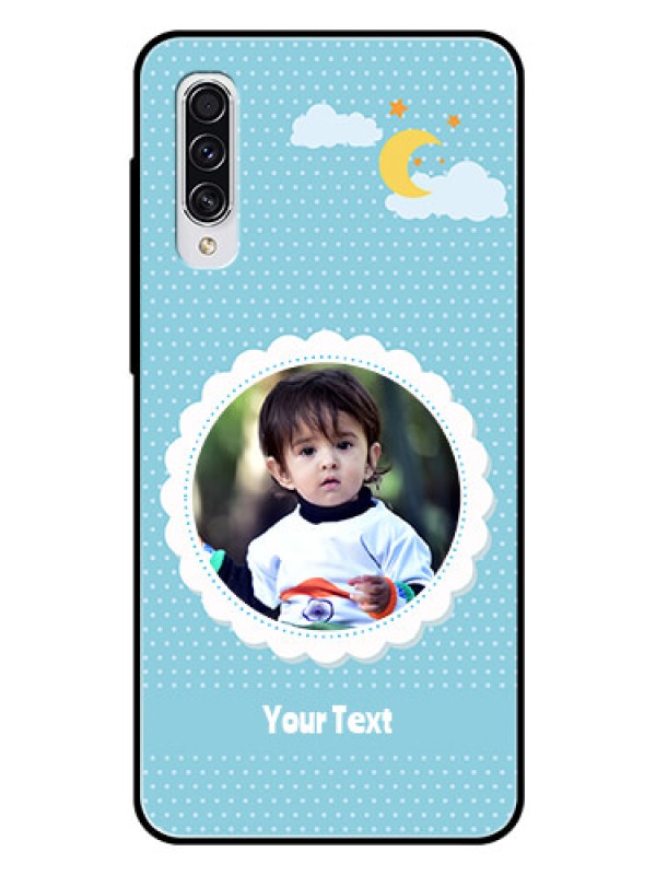 Custom Samsung Galaxy A70 Personalised Glass Phone Case  - Violet Pattern Design