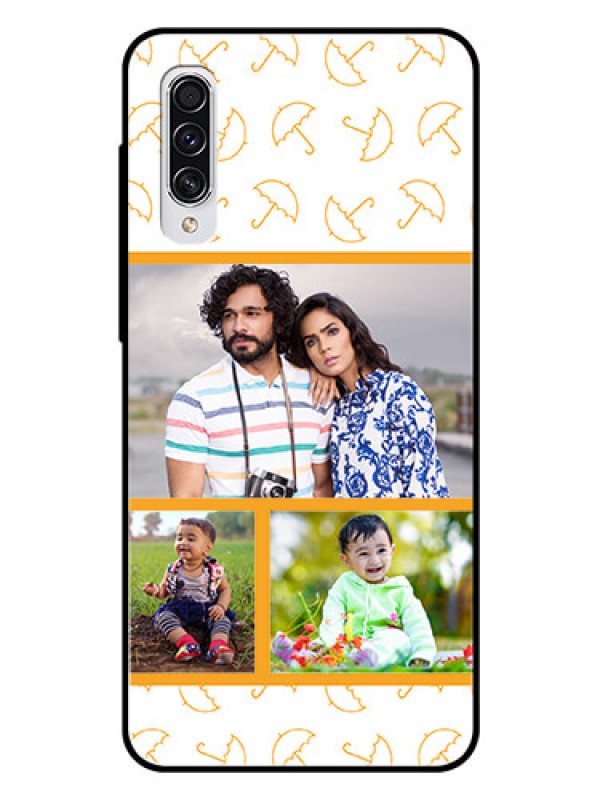 Custom Samsung Galaxy A70 Custom Glass Mobile Case  - Yellow Pattern Design