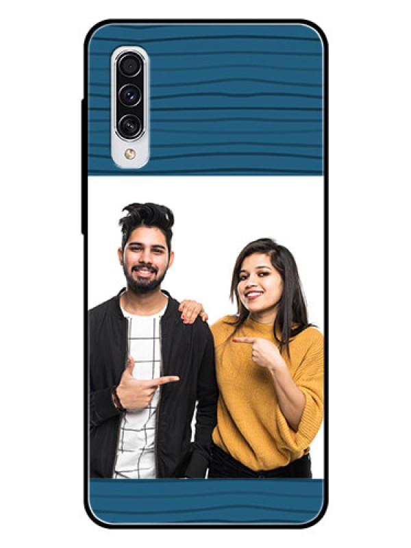 Custom Samsung Galaxy A70 Custom Glass Phone Case  - Blue Pattern Cover Design