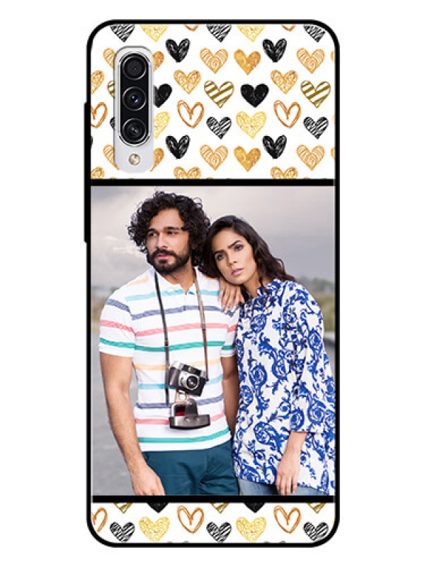 Custom Samsung Galaxy A70 Photo Printing on Glass Case  - Love Symbol Design
