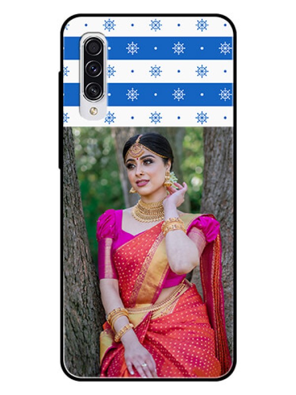 Custom Samsung Galaxy A70 Photo Printing on Glass Case  - Snow Pattern Design