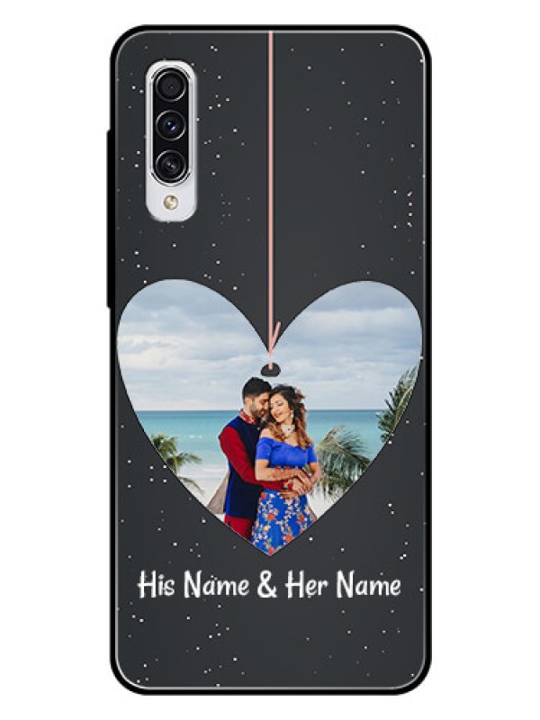 Custom Samsung Galaxy A70 Custom Glass Phone Case  - Hanging Heart Design