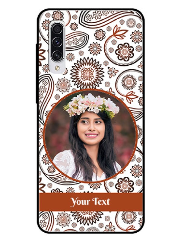 Custom Samsung Galaxy A70 Custom Glass Mobile Case  - Abstract Floral Design 