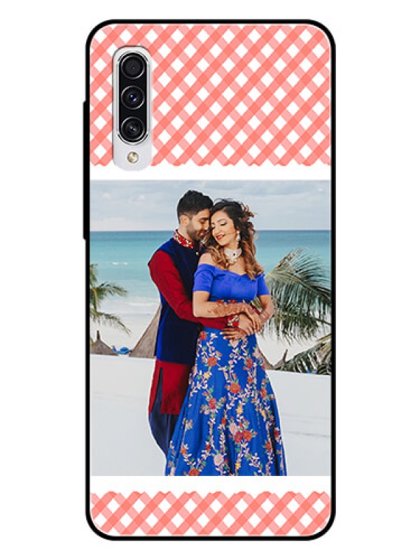 Custom Samsung Galaxy A70 Personalized Glass Phone Case  - Pink Pattern Design